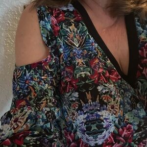 Nicole Multicolor Floral V-Neck Blouse